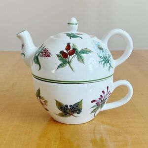 Lane End Pottery England Bone China Tea for One Floral Botanical Tea Set